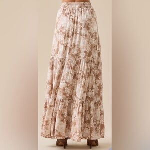 Altar'd State Rynn Floral Cream Maxi Skirt